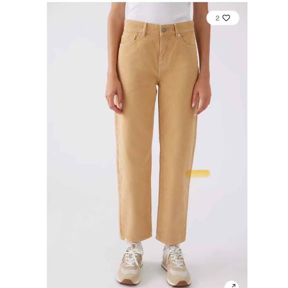 BDG Pegged Cowboy Pants Women 28 Tan Corduroy Straight Indie Retro Utility Boho